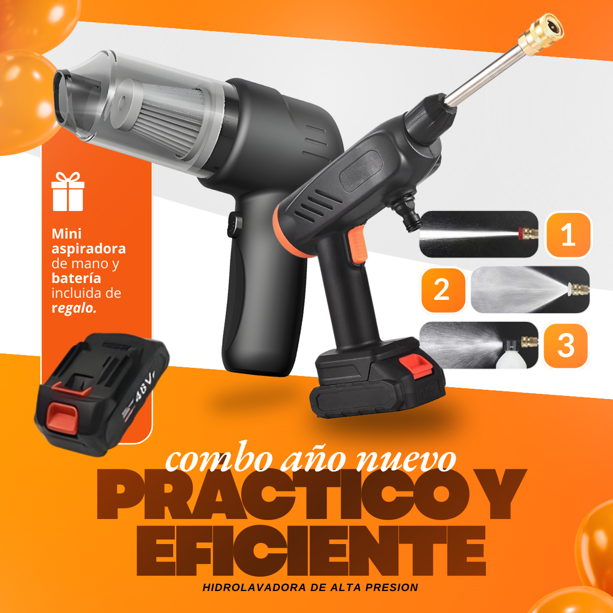 🔥 COMBO AÑO NUEVO: Hidrolavadora HydroMax +  Mini Aspiradora de REGALO (Últimas Unidades)